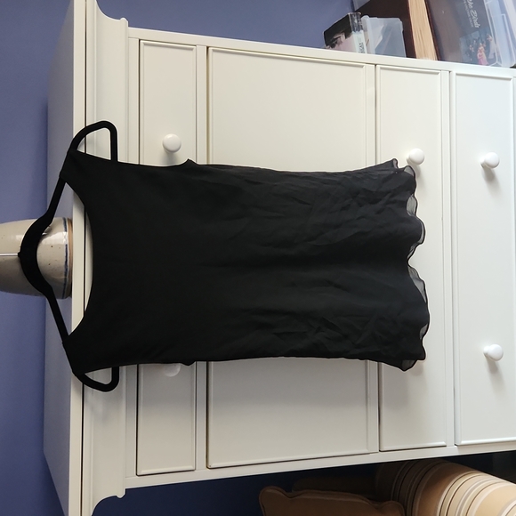 Lafayette 148 New York Ryan Layered Silk Blouse, Size Small, Black - Picture 3 of 3